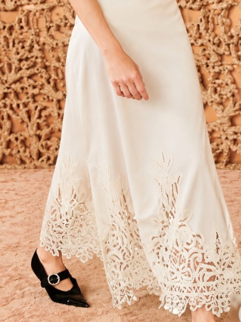 NWT ULLA JOHNSON Karlyn Midi Skirt in Pearl S $690